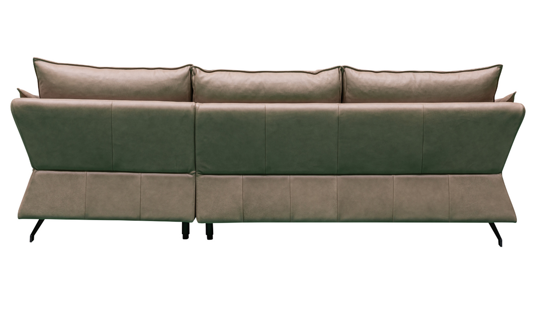 Modern Heritage Giada 3-Seater Leather Sofa with Attached Back Cushion in Brown