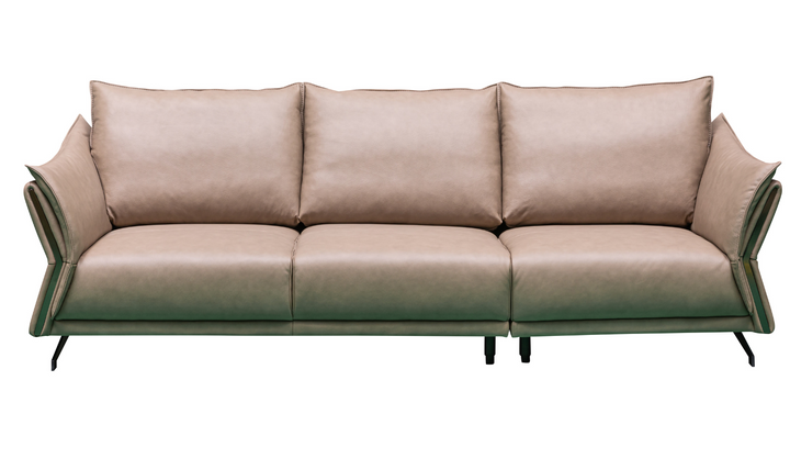 Modern Heritage Giada 3-Seater Leather Sofa with Attached Back Cushion in Brown