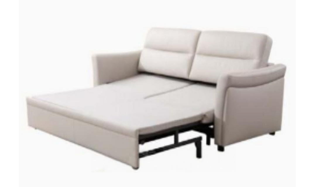 Isabella Modern Leather Sleeper Sofa in Beige