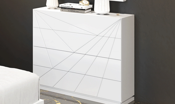 ESF Italia Avanty Single White Dresser With Mirror And Matt Finish