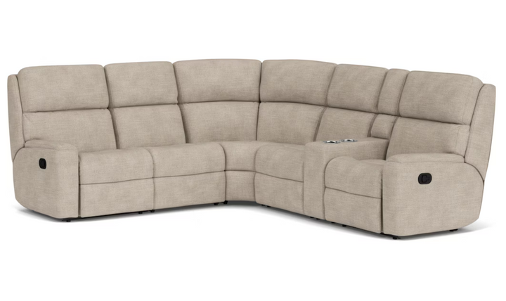  Rio 6 Seats Fabric Reclining Sectional with Console