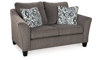 Modern Heritage Nemoli 2-Seater Gray Loveseat w/ Flare Tapered Arm