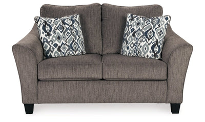 Modern Heritage Nemoli 2-Seater Gray Loveseat w/ Flare Tapered Arm