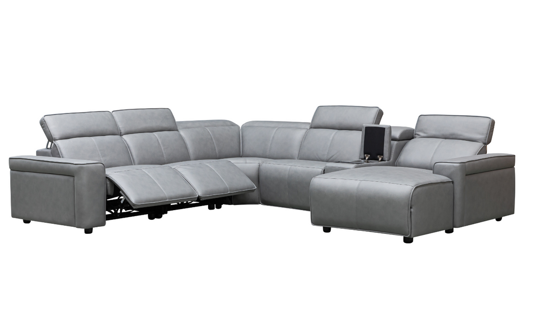 Leonardo 6 Pieces Power Recliner Sectional with Storage