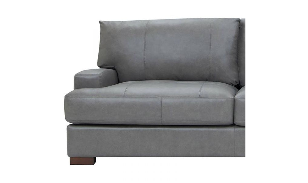 Reserve Stationary Gray Leather Full Size Sofa