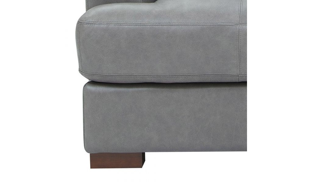 Reserve Stationary Gray Leather Full Size Sofa