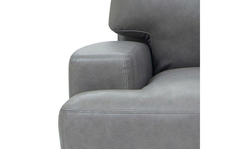 Reserve Stationary Gray Leather Full Size Sofa