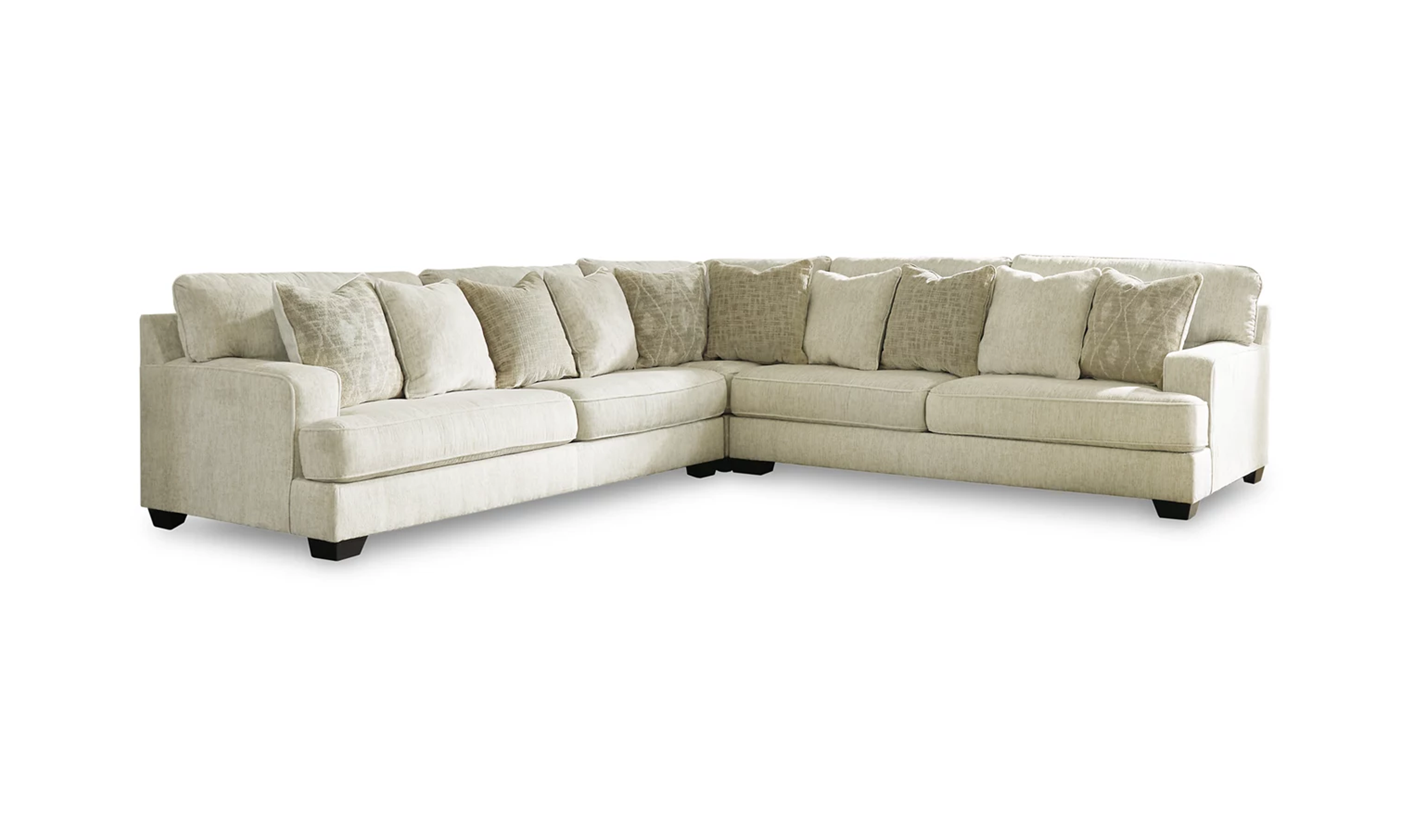 Modern Heritage Rawcliffe L-Shaped Parchment Fabric Sectional Sofa