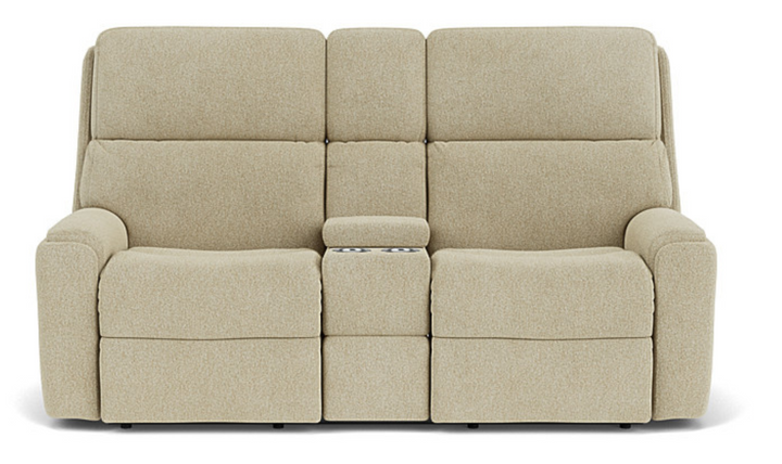 Rio Fabric Power Reclining Loveseat with Console