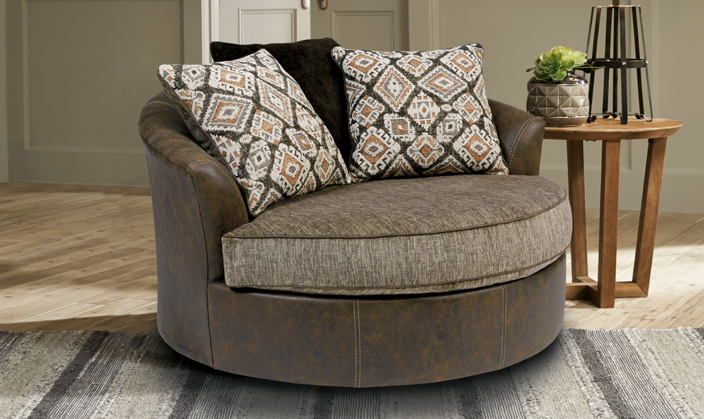 Abalone Oversized Swivel Accent Chair-Leahyco