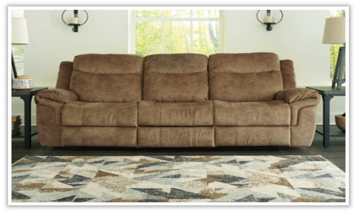 Modern Heritage Ademina Reclining Sofa With Table in Brown