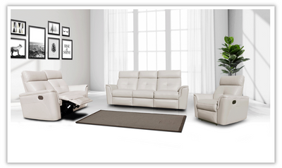 Adonis Italian Leather Manual Recliner Sofa