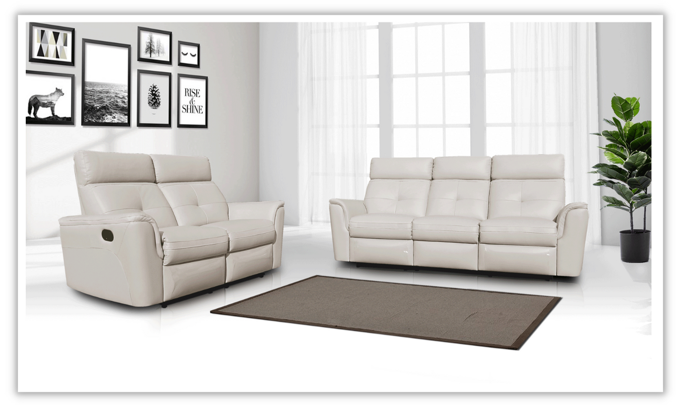 Adonis Italian Leather Manual Recliner Sofa