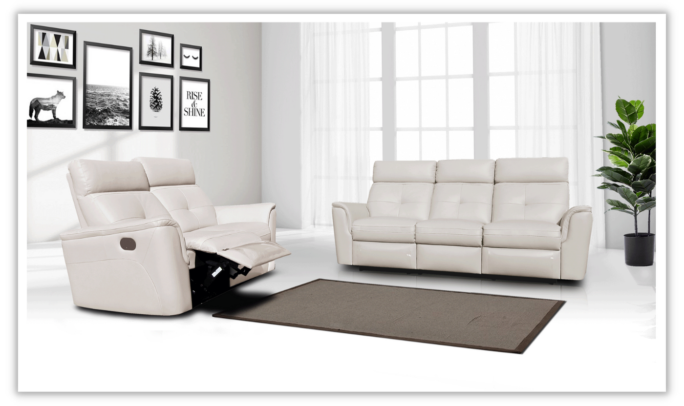 Adonis Italian Leather Manual Recliner Sofa