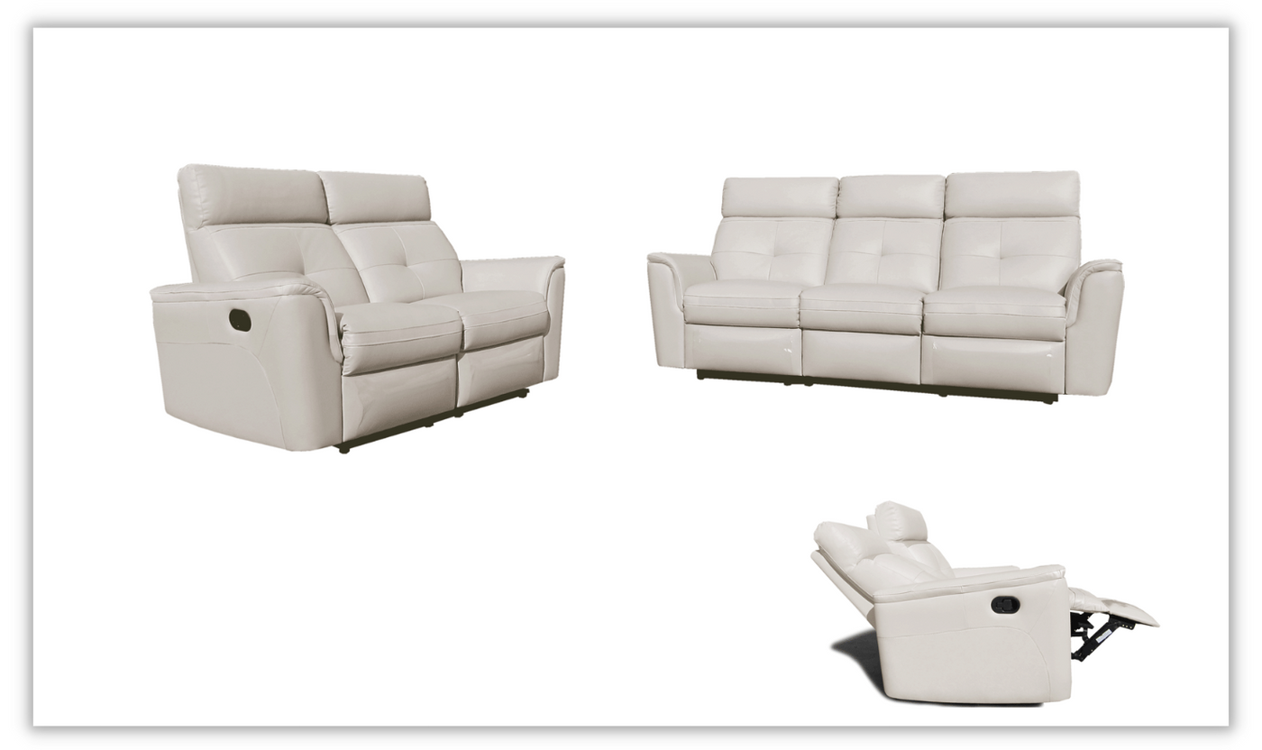 Adonis Italian Leather Manual Recliner Sofa