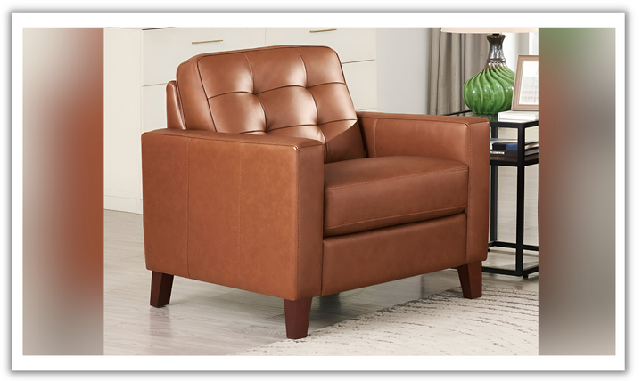 Aiden Leather Chair With Track Arms