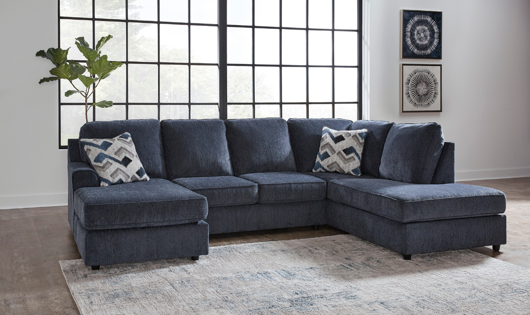 Albar Place U-Shape 2-Piece Sectional in Cobalt