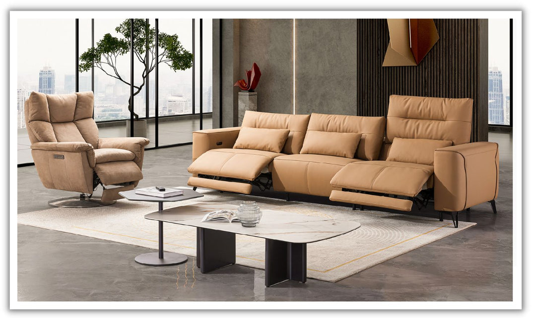 Alessandro 3 Seater Leather Power Recliner Sofa