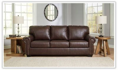 Colleton 3-Seater Dark Brown Leather Sofa with Rolled Arms