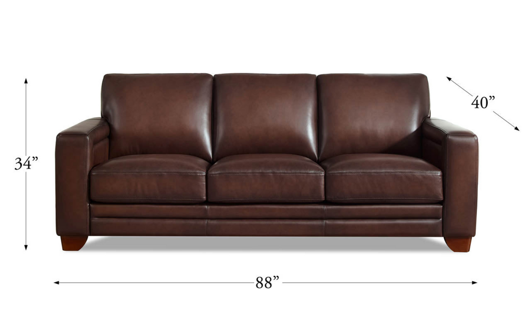 Alice 3-Seater Leather Sofa With Track Arms