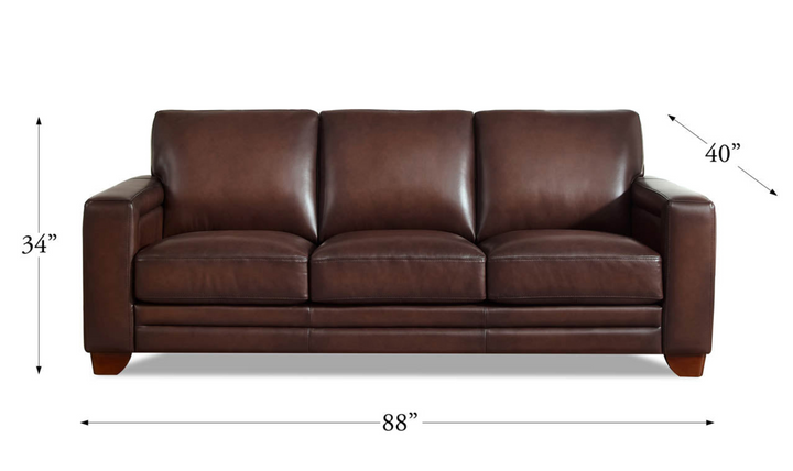 Alice 3-Seater Leather Sofa With Track Arms