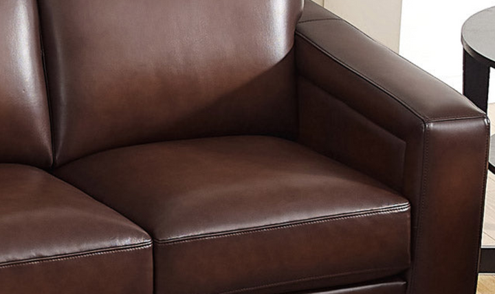 Alice 3-Seater Leather Sofa With Track Arms