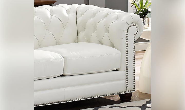 Aliso 3-Seater Leather Sofa With Rolled Arms-Leahyco