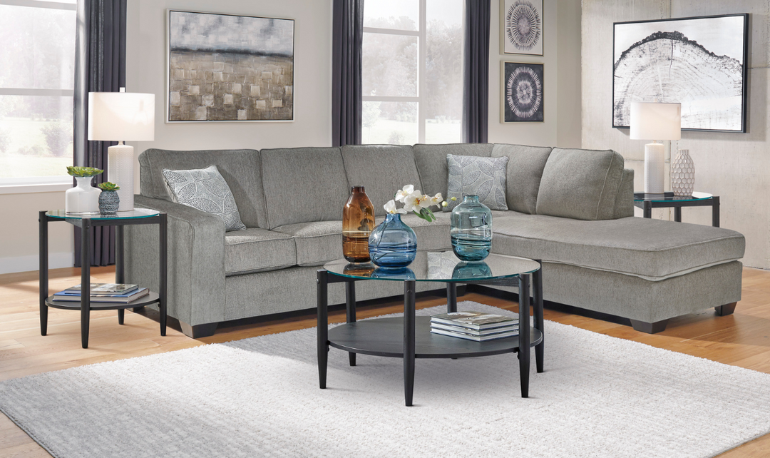 Altari L-shaped Fabric Sectional with Track Arms-Leahyco 