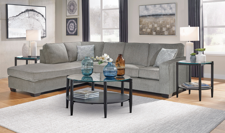 Altari L-shaped Fabric Sectional with Track Arms-Leahyco 