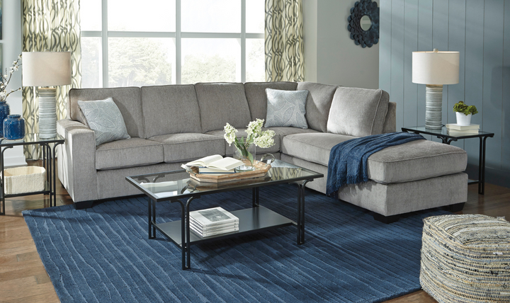 Altari L-shaped Fabric Sectional with Track Arms-Leahyco 