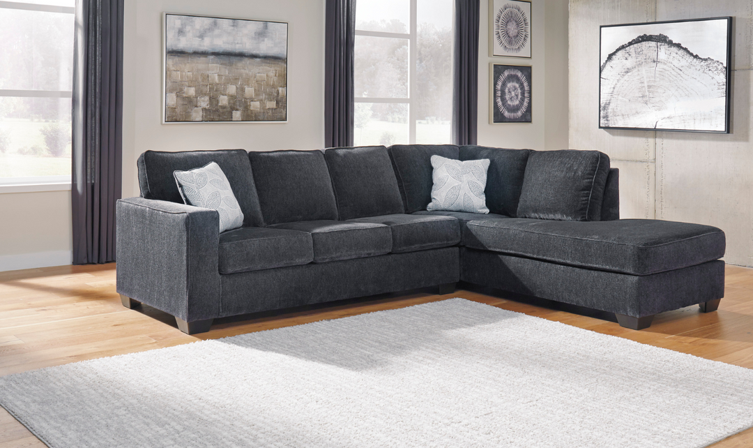 Altari L-shaped Fabric Sectional with Track Arms-Leahyco 