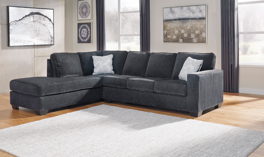 Altari L-shaped Fabric Sectional with Track Arms-Leahyco 