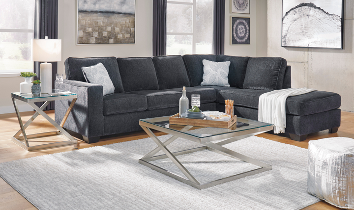 Altari L-shaped Fabric Sectional with Track Arms-Leahyco 