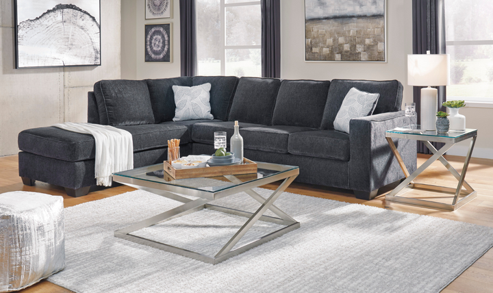 Altari L-shaped Fabric Sectional with Track Arms-Leahyco 