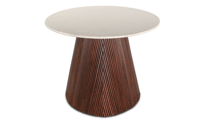 HTD Amalfi 90" Dining Table in Mango Wood with White Marble- Leahyco