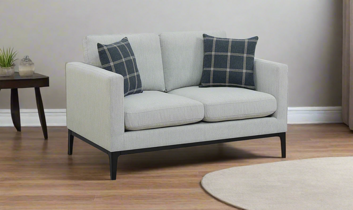 Coaster Apperson Cushioned Back Loveseat with Track Arms in Grey-Leahyco