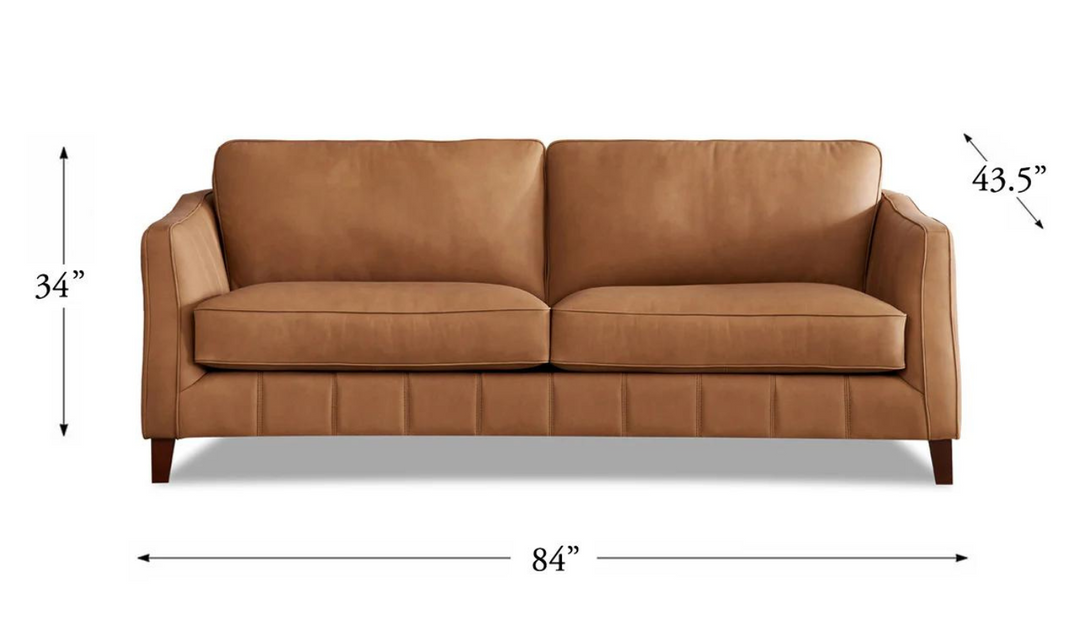 Aria 2-Seater Leather Sofa In Saddle Brown-Leahyco