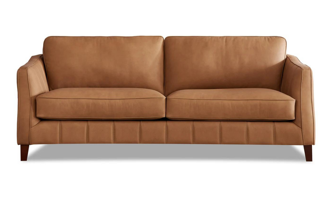 Aria 2-Seater Leather Sofa In Saddle Brown-Leahyco