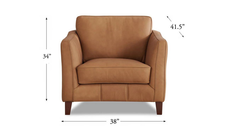 Aria Leather Chair In Saddle Brown-Leahyco