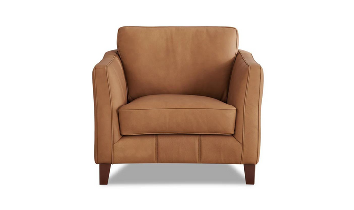 Aria Leather Chair In Saddle Brown-Leahyco