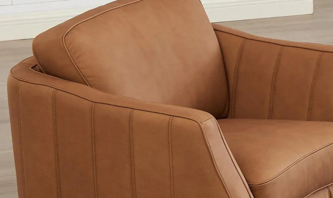 Aria Leather Chair In Saddle Brown-Leahyco