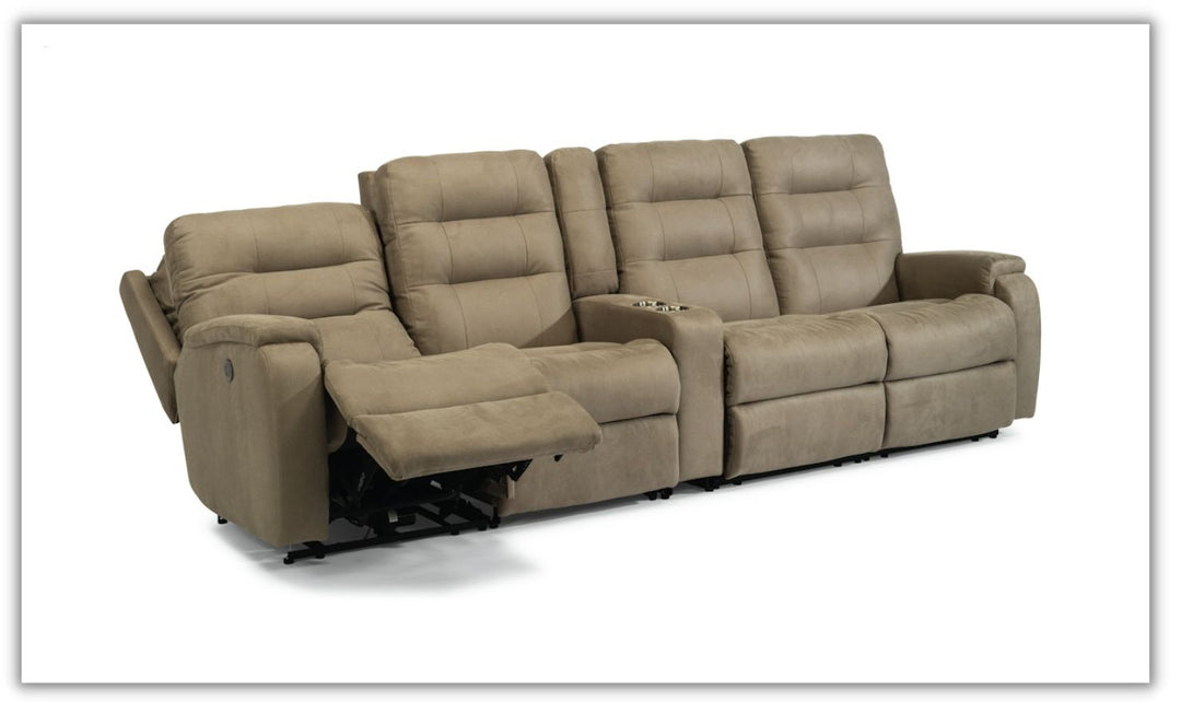 Flexsteel Arlo Fabric Power Reclining Sectional with Storage