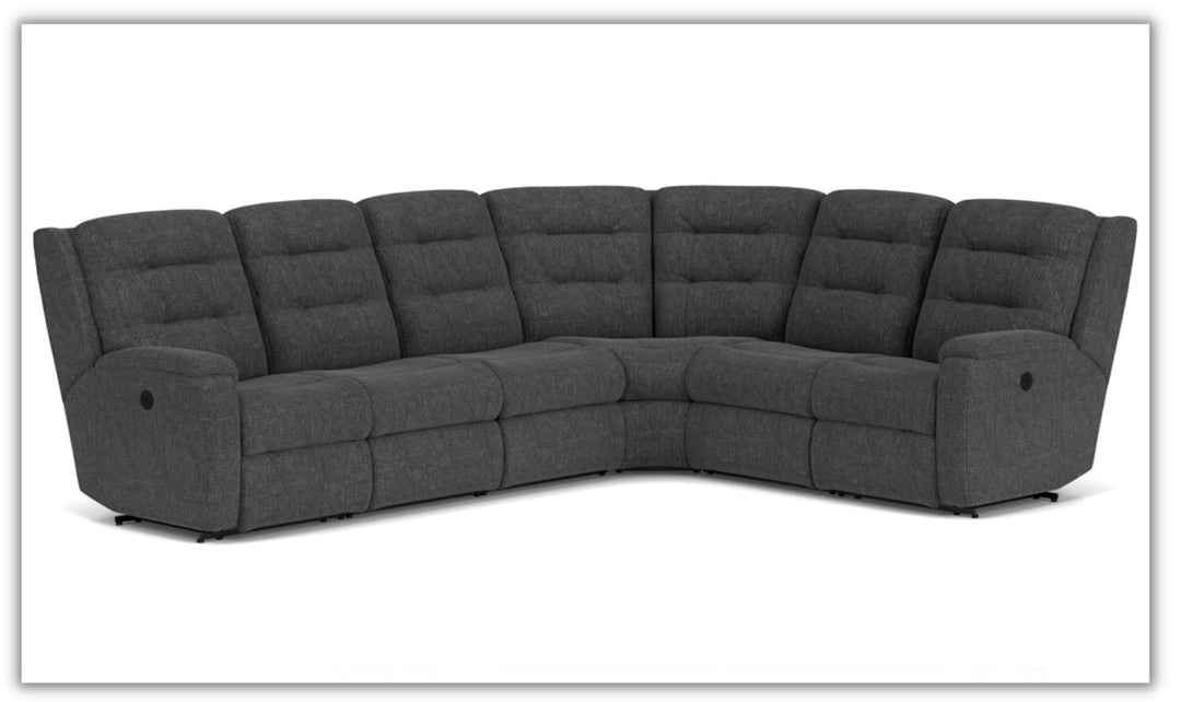 Flexsteel Arlo Fabric Power Reclining Sectional with Storage