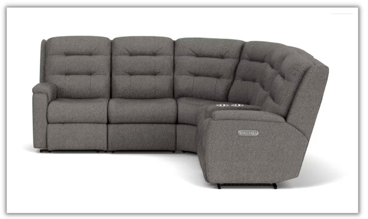 Flexsteel Arlo Fabric Power Reclining Sectional with Storage