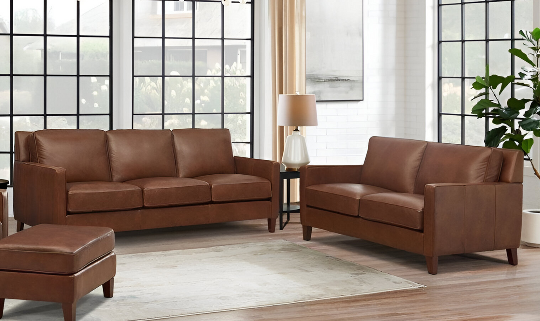 Ashby 2-Seater Loveseat In Pecan Brown-Leahyco