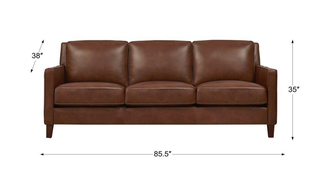 Ashby 3-Seater Leather Sofa In Pecan Brown-Leahyco