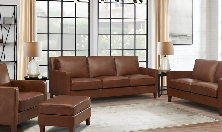 Ashby 3-Seater Leather Sofa In Pecan Brown-Leahyco