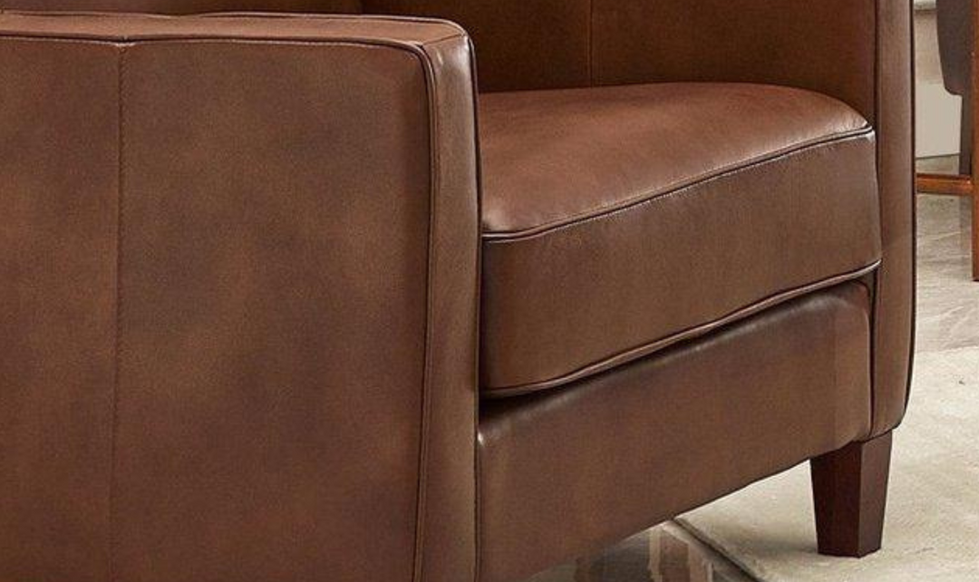 Ashby Leather Chair In Pecan Brown-Leahyco