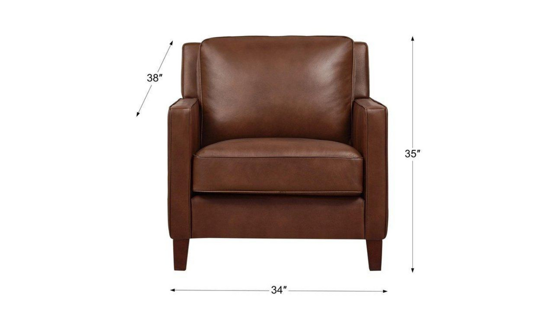 Ashby Leather Chair In Pecan Brown-Leahyco