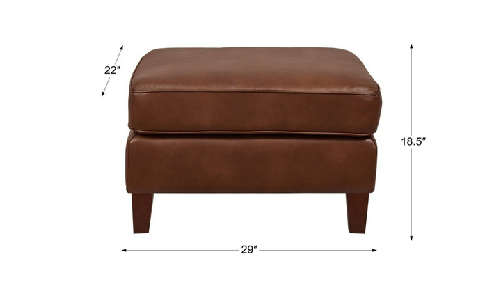 Ashby Leather Ottoman In Pecan Brown-Leahyco